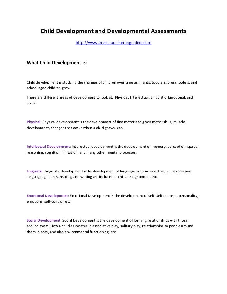 assessing cognitive development in early childhood
