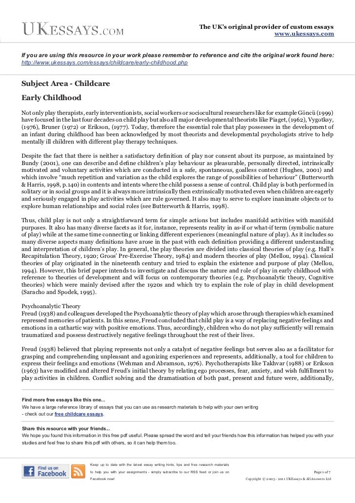 child development theories essays