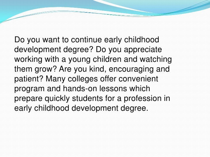 The Importance Early Childhood Development Degree
