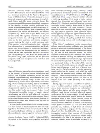 Early occuring maternal deppression and maternal negativity in