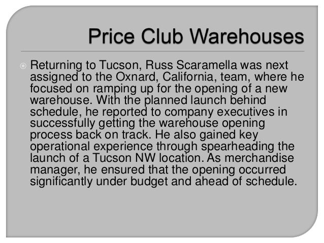 early achievements helped launch price club warehouses russ scaramella