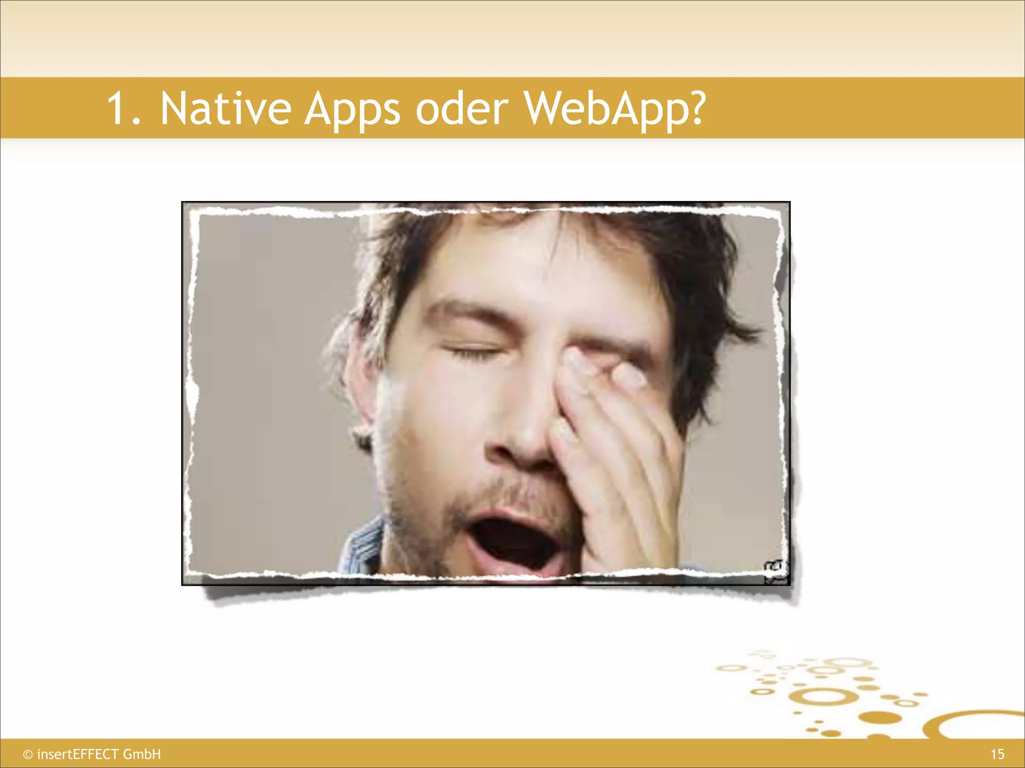 1. Native Apps oder WebApp?




© insertEFFECT GmbH                      15
 
