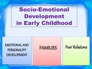 EMOTIONAL AND
PERSONALITY
DEVELOPMENT
FAMILIES Peer Relations
Socio-Emotional
Development
in Early Childhood
 