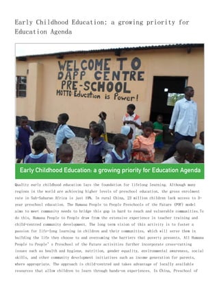 Early childhood education a growing priority for education agenda