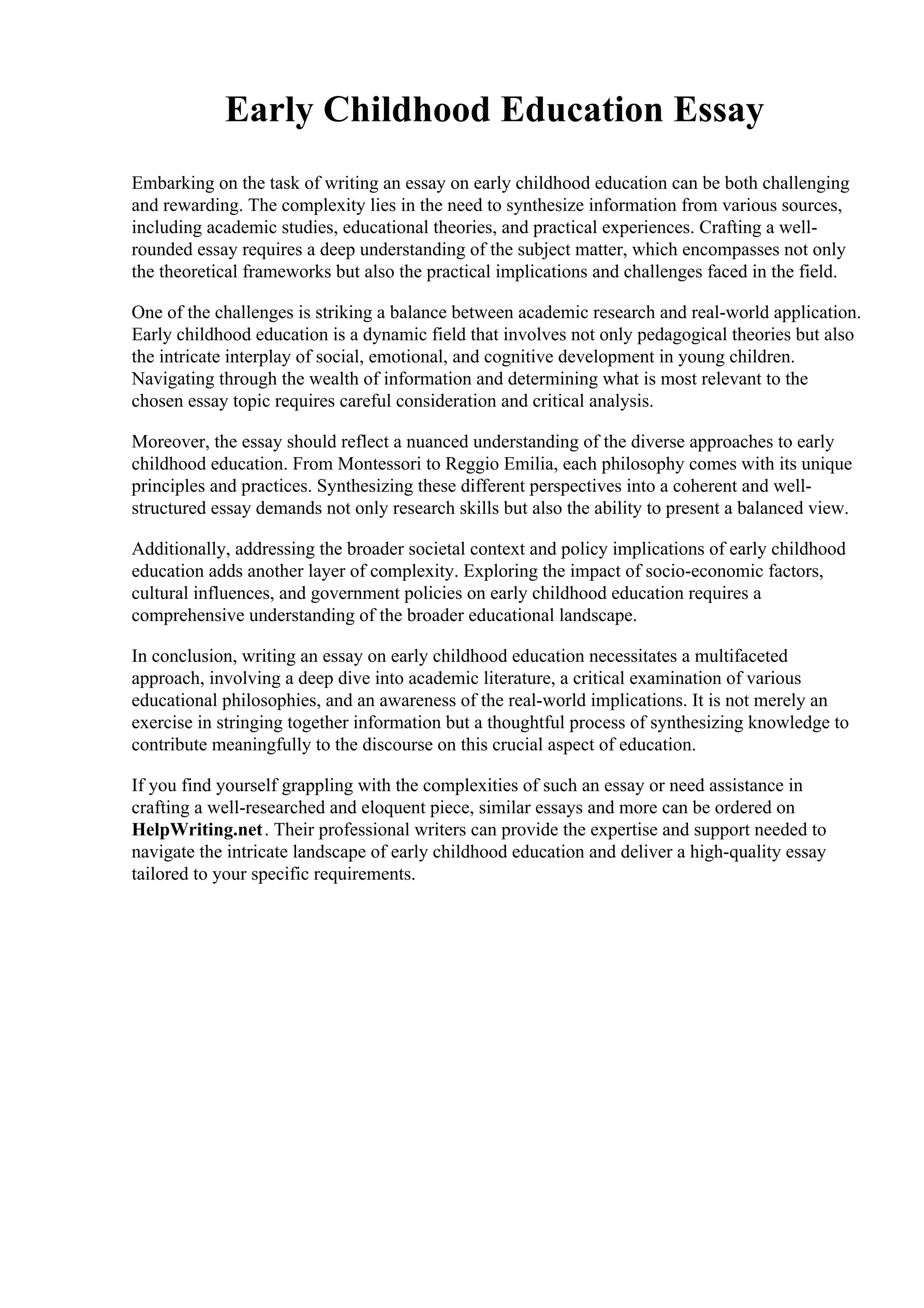 Early Childhood Education Essay.pdf