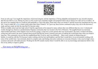 Early Childhood Education Statement | PPT