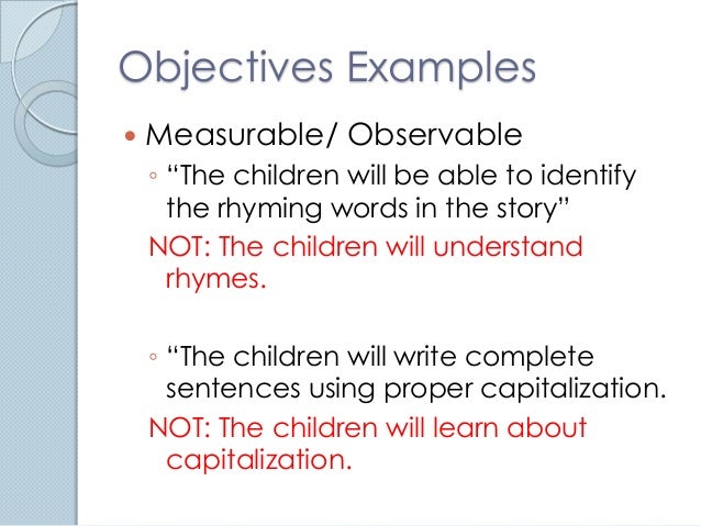 How to write lesson plans objectives