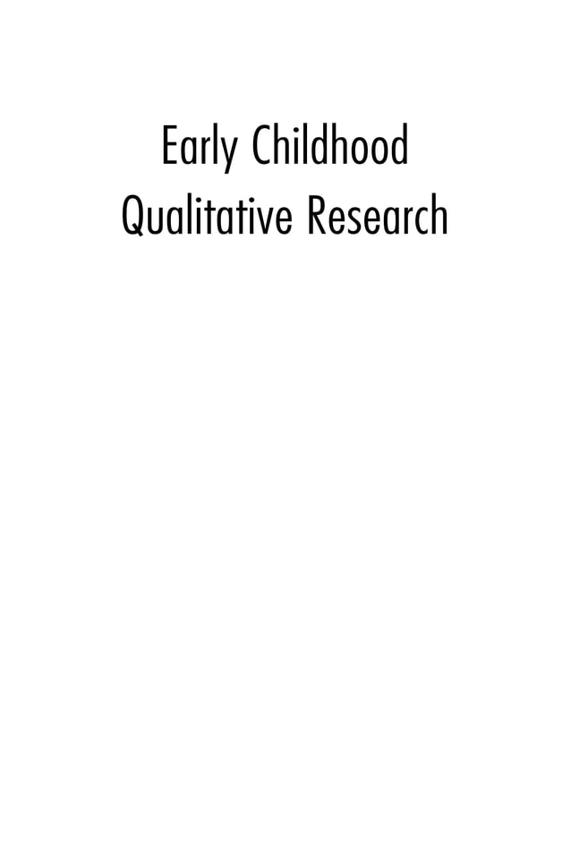 what is qualitative research in early childhood education