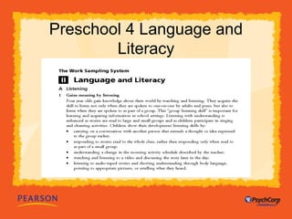 Preschool 4 Language and 
Literacy 
 