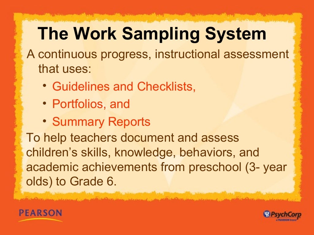 Work Sampling System in Early Childhood Education
