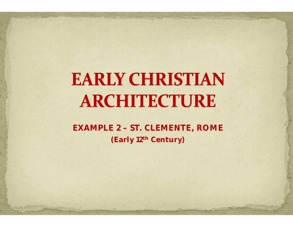 Early Christian Architecture