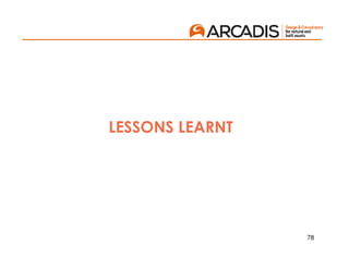 78
LESSONS LEARNT
 
