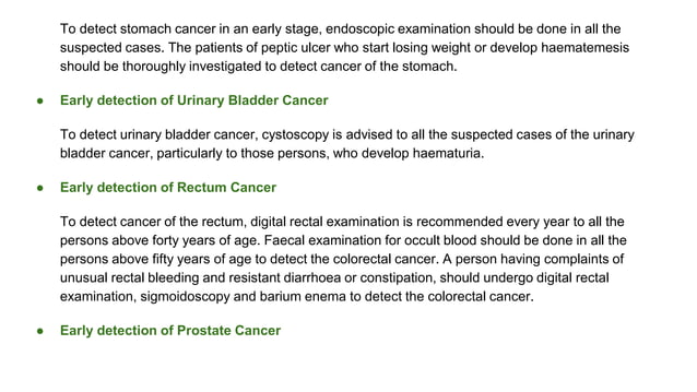 Early Detection of Cancer | PPTX | Digestive Disorders | Diseases and ...
