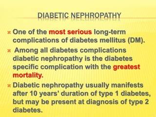 Early detection of diabetic nephropathy | PPTX