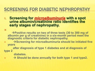 Early detection of diabetic nephropathy | PPTX