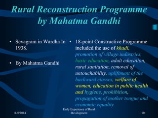 Early experiences of rural development in India | PPT