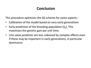 Early generation selection in an intra population recurrent selection breeding program within a synthetic population 