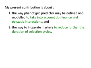 Early generation selection in an intra population recurrent selection breeding program within a synthetic population 