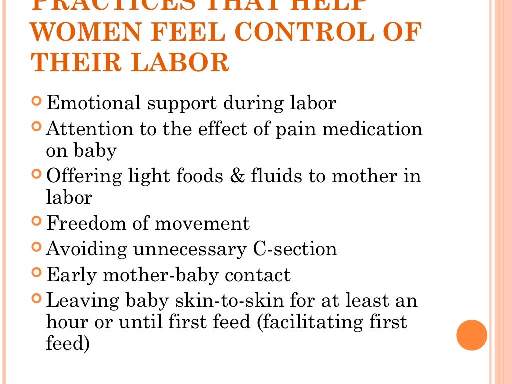 Early initiation of breast feeding