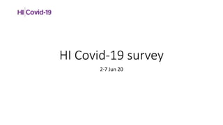 HI Covid-19 survey
2-7 Jun 20
 