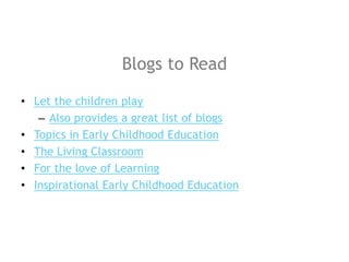 Social Media in Early Childhood Education:E-Literacy and Professional Tips
