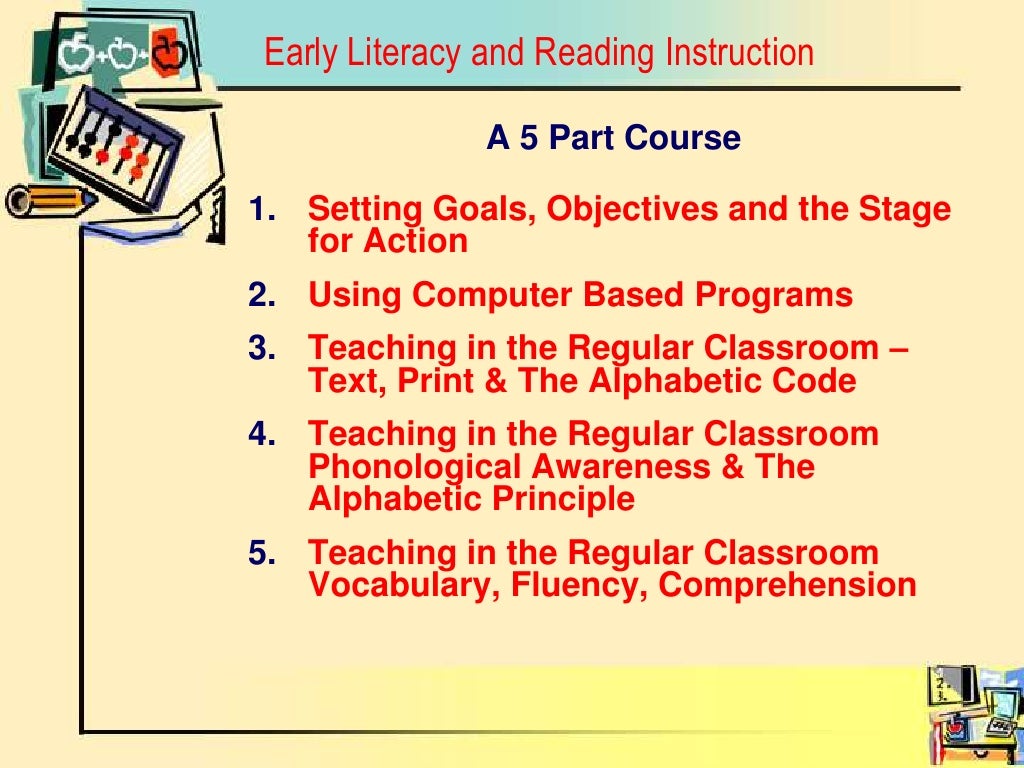 Early Literacy And Reading Course