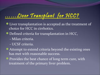 Early liver transplantation after resection for hcc | PPT