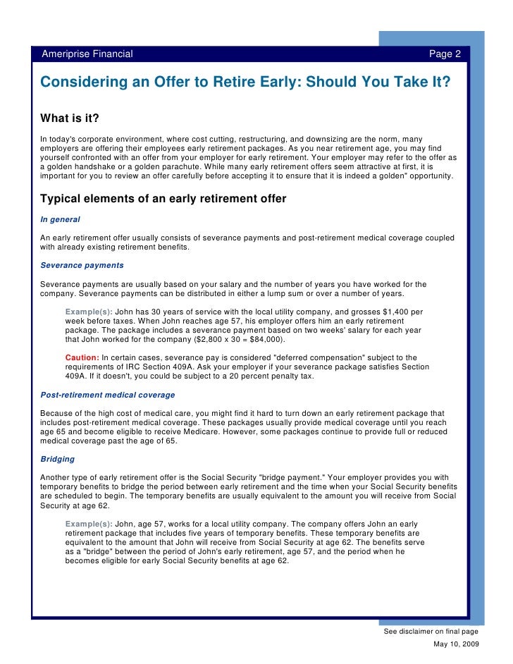 Should you Take Early Retirement?