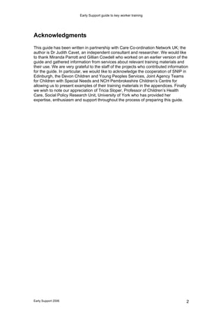 Early Support Guide To Key Worker Training[1] | PDF