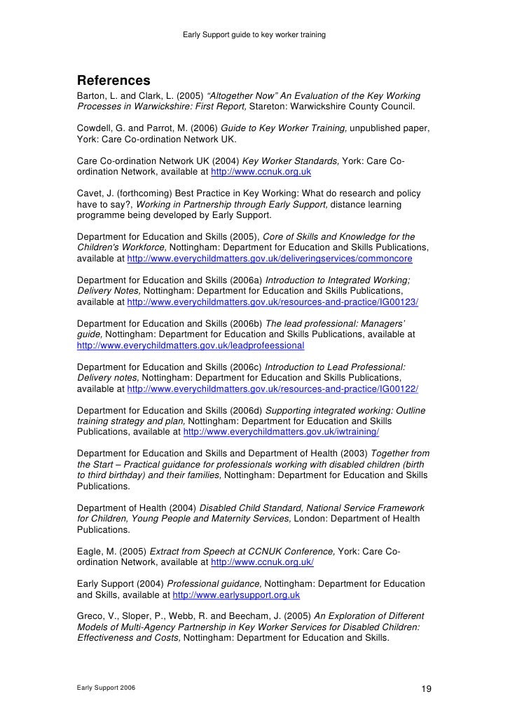 Early Support Guide To Key Worker Training[1]