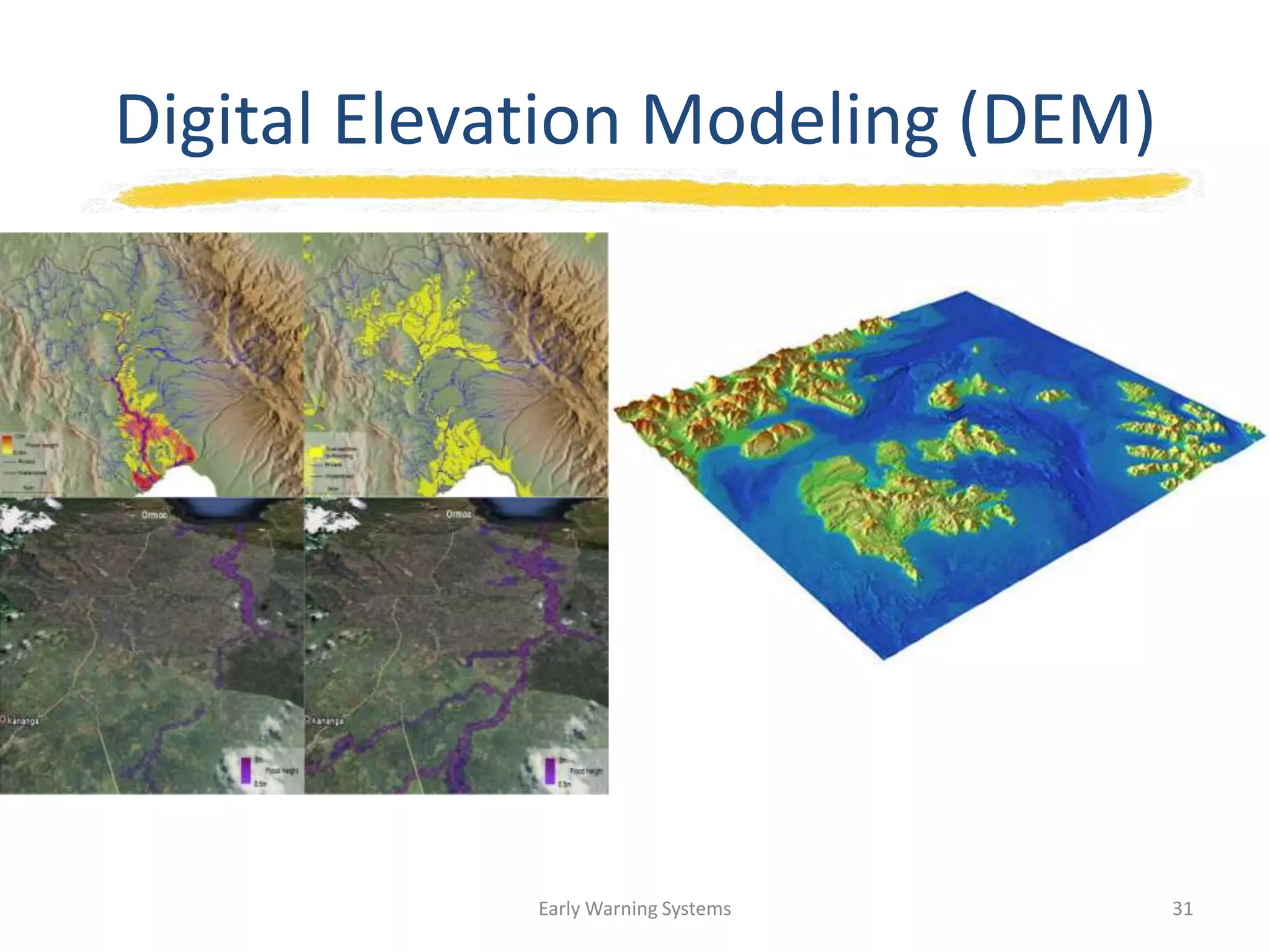 Digital Elevation Modeling (DEM)
Early Warning Systems 31
 