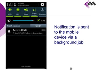29
Notification is sent
to the mobile
device via a
background job
 