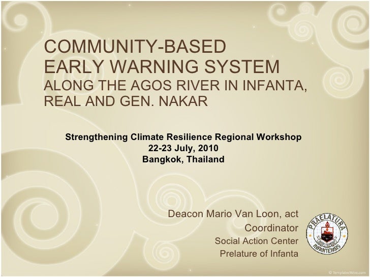 Communitybased early warning system