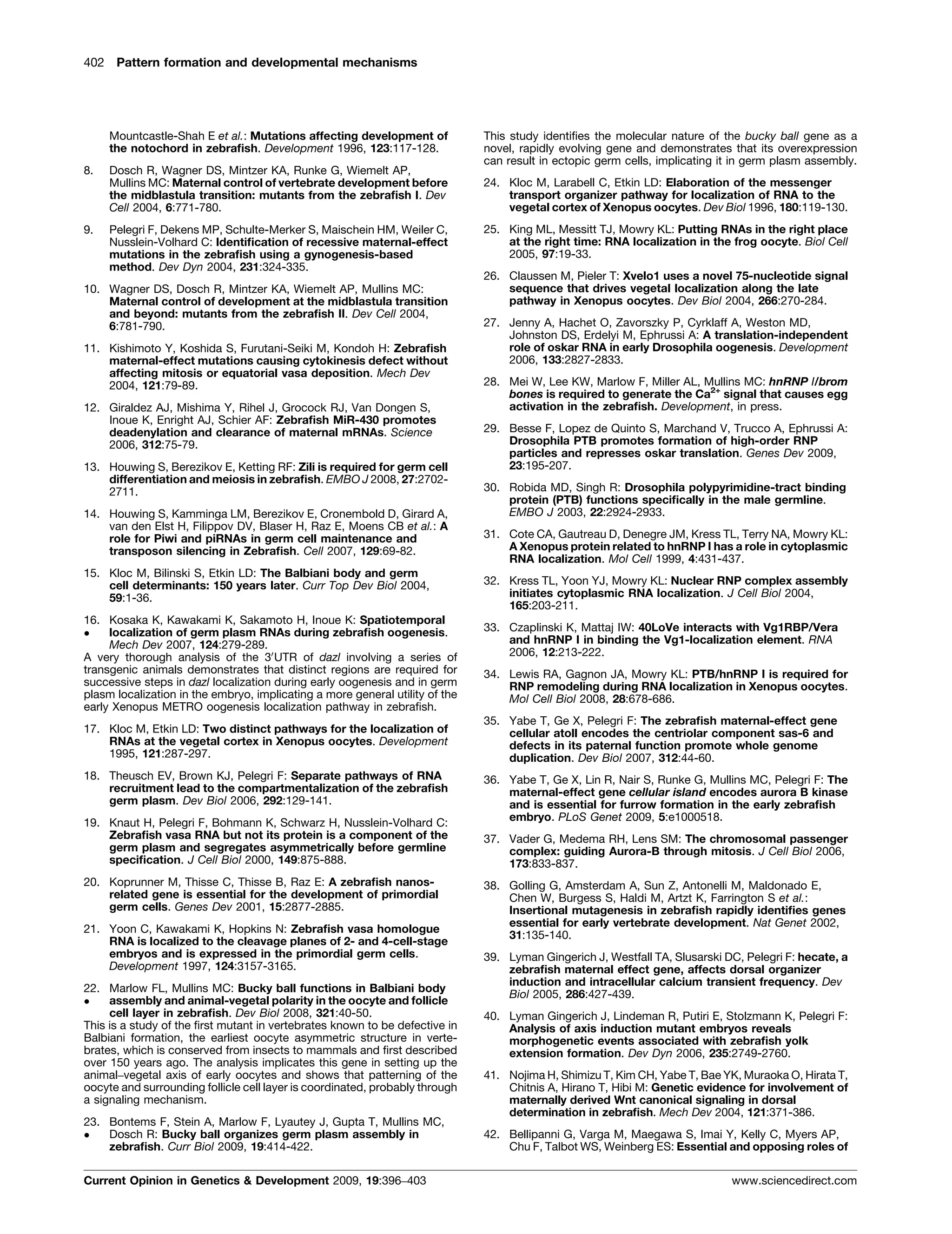 Early zebrafish development itis in | PDF