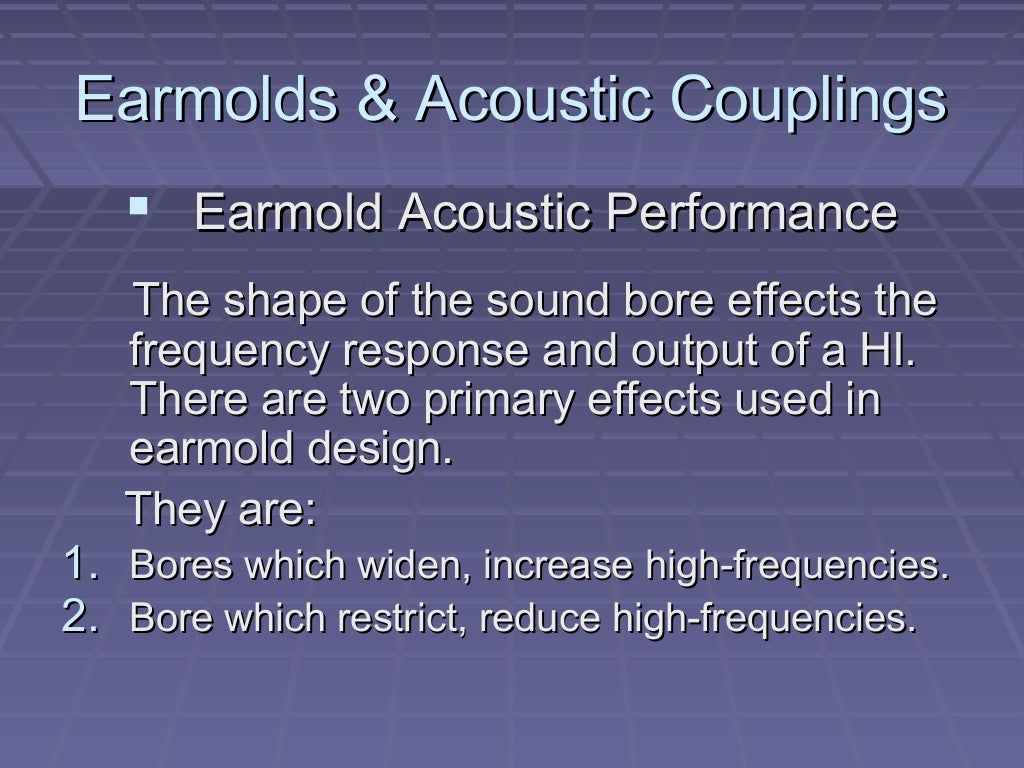 Earmolds & acoustic couplings overview