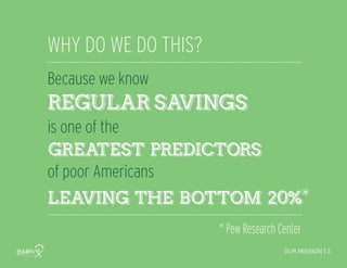OUR MISSION | 3
WHY DO WE DO THIS?
* Pew Research Center
 