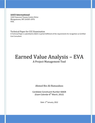 Earned Value Analysis - EVA | PDF