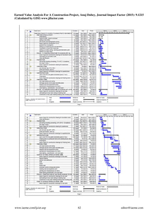 Earned value analysis for a construction project | PDF