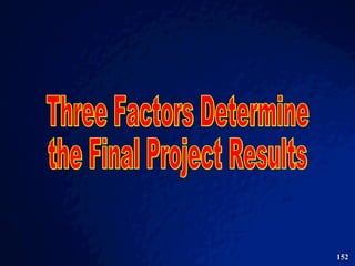 Three Factors Determine  the Final Project Results  