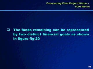 The funds remaining can be represented by two distinct financial goals as shown in figure fig-20 Forecasting Final Project Status -  TCPI Metric 