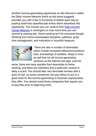 Advantages And Disadvantages Of Working From Home | PDF