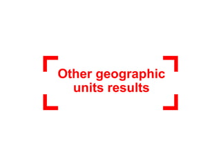 Other geographic
units results
 
