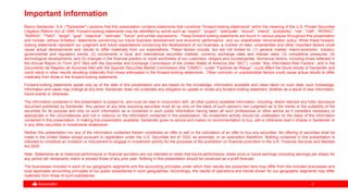 22
Important information
Banco Santander, S.A. ("Santander") cautions that this presentation contains statements that constitute “forward-looking statements” within the meaning of the U.S. Private Securities
Litigation Reform Act of 1995. Forward-looking statements may be identified by words such as “expect”, “project”, “anticipate”, “should”, “intend”, “probability”, “risk”, “VaR”, “RORAC”,
“RoRWA”, “TNAV”, “target”, “goal”, “objective”, “estimate”, “future” and similar expressions. These forward-looking statements are found in various places throughout this presentation
and include, without limitation, statements concerning our future business development and economic performance and our shareholder remuneration policy. While these forward-
looking statements represent our judgment and future expectations concerning the development of our business, a number of risks, uncertainties and other important factors could
cause actual developments and results to differ materially from our expectations. These factors include, but are not limited to: (1) general market, macro-economic, industry,
governmental and regulatory trends; (2) movements in local and international securities markets, currency exchange rates and interest rates; (3) competitive pressures; (4)
technological developments; and (5) changes in the financial position or credit worthiness of our customers, obligors and counterparties. Numerous factors, including those reflected in
the Annual Report on Form 20-F filed with the Securities and Exchange Commission of the United States of America (the “SEC”) –under “Key Information-Risk Factors”- and in the
Documento de Registro de Acciones filed with the Spanish Securities Market Commission (the “CNMV”) –under “Factores de Riesgo”- could affect the future results of Santander and
could result in other results deviating materially from those anticipated in the forward-looking statements. Other unknown or unpredictable factors could cause actual results to differ
materially from those in the forward-looking statements.
Forward-looking statements speak only as of the date of this presentation and are based on the knowledge, information available and views taken on such date; such knowledge,
information and views may change at any time. Santander does not undertake any obligation to update or revise any forward-looking statement, whether as a result of new information,
future events or otherwise.
The information contained in this presentation is subject to, and must be read in conjunction with, all other publicly available information, including, where relevant any fuller disclosure
document published by Santander. Any person at any time acquiring securities must do so only on the basis of such person's own judgment as to the merits or the suitability of the
securities for its purpose and only on such information as is contained in such public information having taken all such professional or other advice as it considers necessary or
appropriate in the circumstances and not in reliance on the information contained in the presentation. No investment activity should be undertaken on the basis of the information
contained in this presentation. In making this presentation available, Santander gives no advice and makes no recommendation to buy, sell or otherwise deal in shares in Santander or
in any other securities or investments whatsoever.
Neither this presentation nor any of the information contained therein constitutes an offer to sell or the solicitation of an offer to buy any securities. No offering of securities shall be
made in the United States except pursuant to registration under the U.S. Securities Act of 1933, as amended, or an exemption therefrom. Nothing contained in this presentation is
intended to constitute an invitation or inducement to engage in investment activity for the purposes of the prohibition on financial promotion in the U.K. Financial Services and Markets
Act 2000.
Note: Statements as to historical performance or financial accretion are not intended to mean that future performance, share price or future earnings (including earnings per share) for
any period will necessarily match or exceed those of any prior year. Nothing in this presentation should be construed as a profit forecast.
The businesses included in each of our geographic segments and the accounting principles under which their results are presented here may differ from the included businesses and
local applicable accounting principles of our public subsidiaries in such geographies. Accordingly, the results of operations and trends shown for our geographic segments may differ
materially from those of such subsidiaries.
 