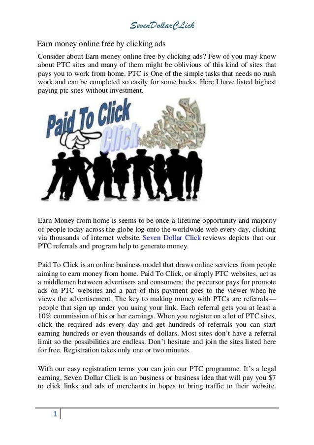 Sevendollarclick A Ptc Site That Pay7 Per Click
