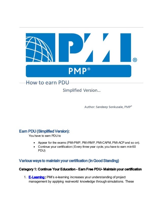 Earn Pdu Simplified