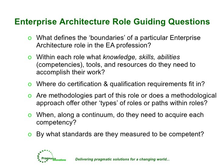 Enterprise Architecture Roles And Competencies V9