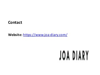 Contact
Website: https://www.joa-diary.com/
 