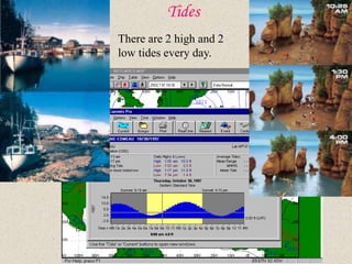 Tides
There are 2 high and 2
low tides every day.
 