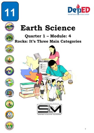1
11
Earth Science
Quarter 1 – Module: 4
Rocks: It’s Three Main Categories
 