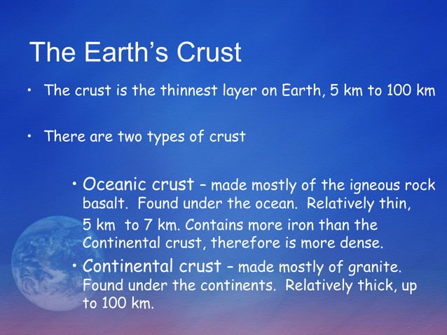 Earth crust | PPT | Geography | Science